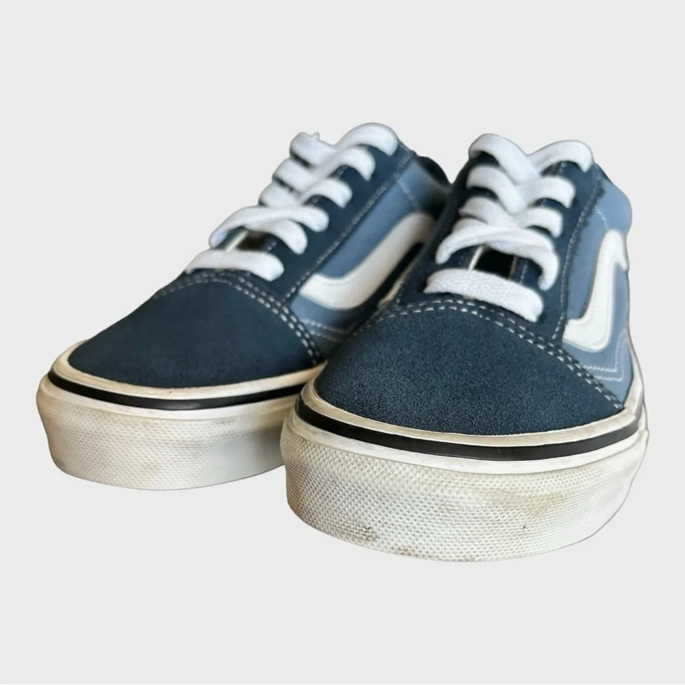 Vans Kids Sneakers Navy Blue and White Low Top